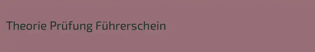 Theorie Prüfung Führerschein